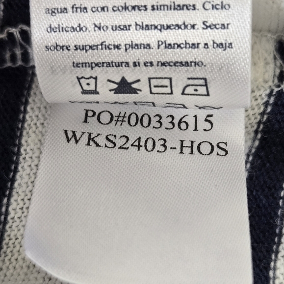 Faherty Oceanside 100% Linen V-Neck T-Shirt Blue White Stripes Nautical size XS - Picture 15 of 16